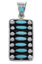 Southwestern Jewelry Turquoise Sterling Silver Pendant EX28830